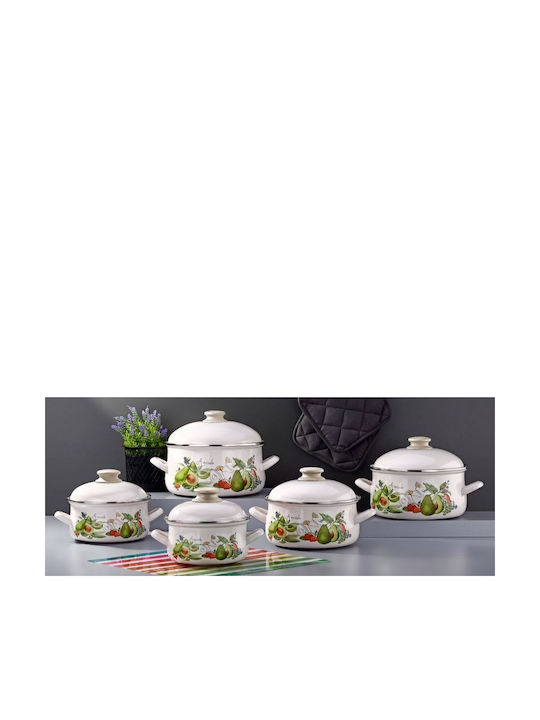 Elekom Bonera Σετ Κατσαρόλες με Εμαγιέ Επίστρωση 10τμχ