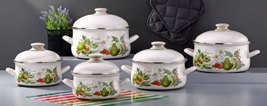 Elekom Bonera Pots Set with Enamel Coating 5 Pieces