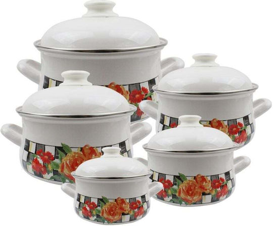 Elekom Bonera Pots Set with Enamel Coating 5 Pieces
