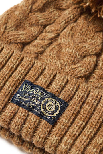 Chunky Cable Pom Pom Beanie Γυναικείος Σκούφος Πλεκτός ISLAND TOFFEE TWIST