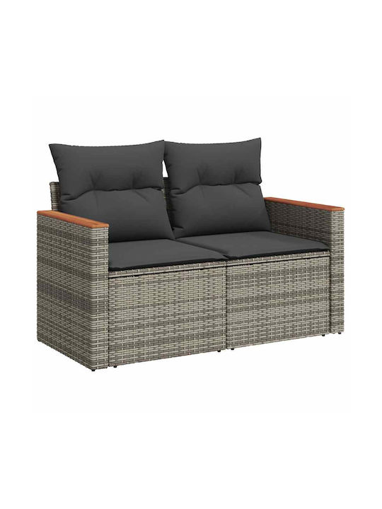 Corner Outdoor Sofa Rattan with Cushions 55x55x69cm