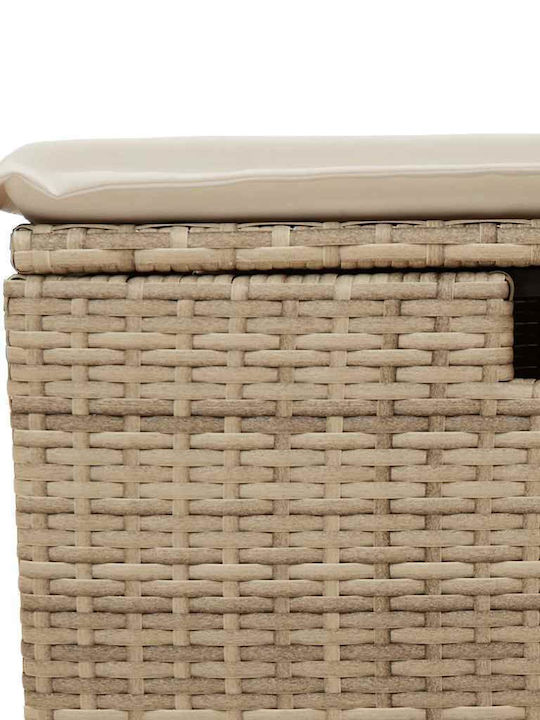 Corner Outdoor Sofa Rattan with Cushions 55x55x69cm