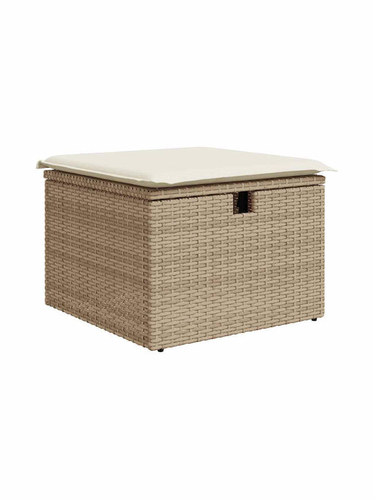 Corner Sofa Outdoor Rattan with Chest and Pillows 55x55x34cm