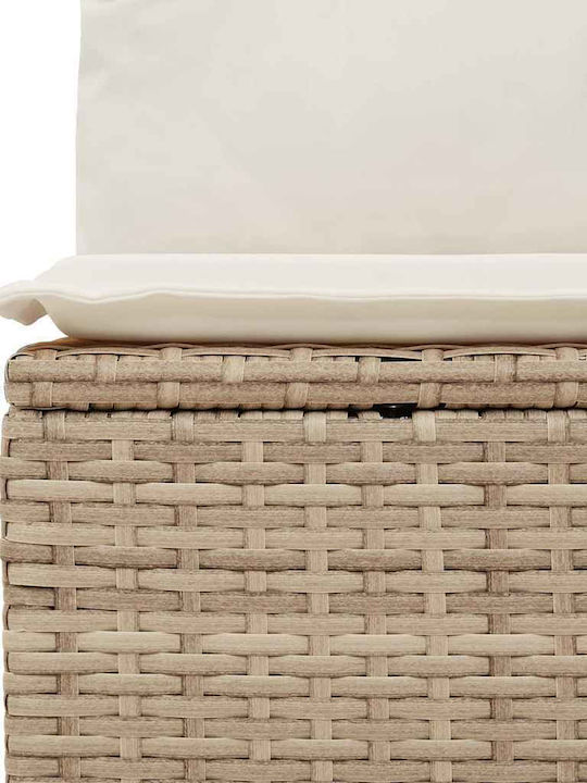 Corner Outdoor Sofa Rattan with Chest and Cushions 55x55x69cm