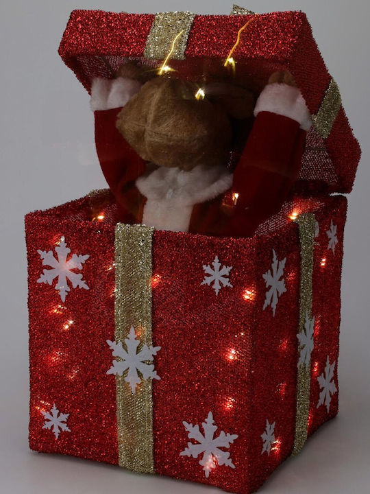 Weihnachtliche Figur Rentier Rot Höhe 30cm mit Musik