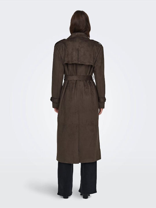 Only Women's Long Gabardine Brown