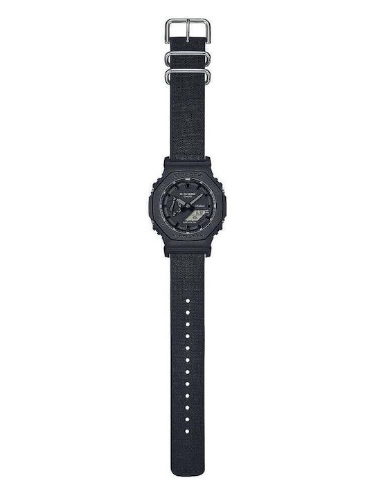 Casio G-Shock Analog/Digital Men's Watch 45mm Battery Chronograph with Black Fabric Strap