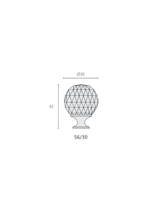 Zogometal 56 Knob Furniture made of Crystal Asfour Crystal / Chrome D30mm 56 1pcs