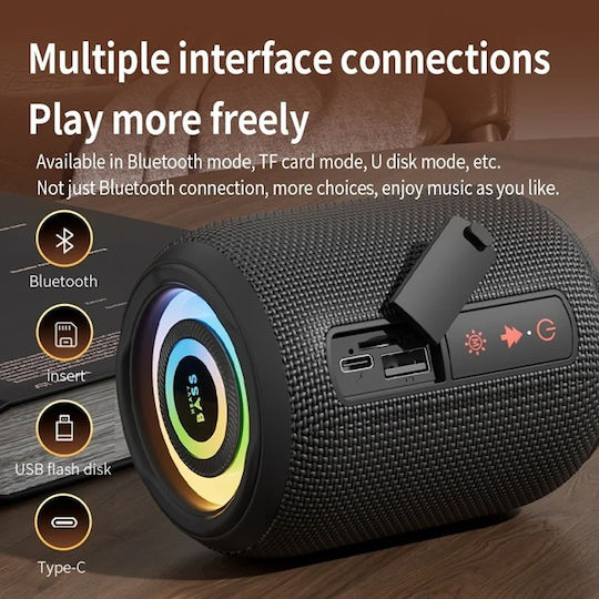 BASS-02 Ηχείο Bluetooth 10W με Ραδιόφωνο Γκρι