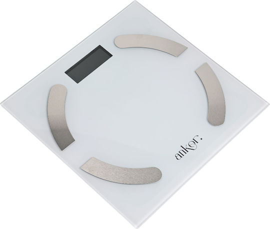 Ankor Smart Bathroom Scale with Body Fat Counter & Bluetooth White 840519