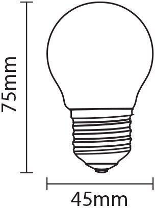 Optonica LED Bulb 3.5W 78mm for Socket E27 and Shape G45 Cool White 300lm