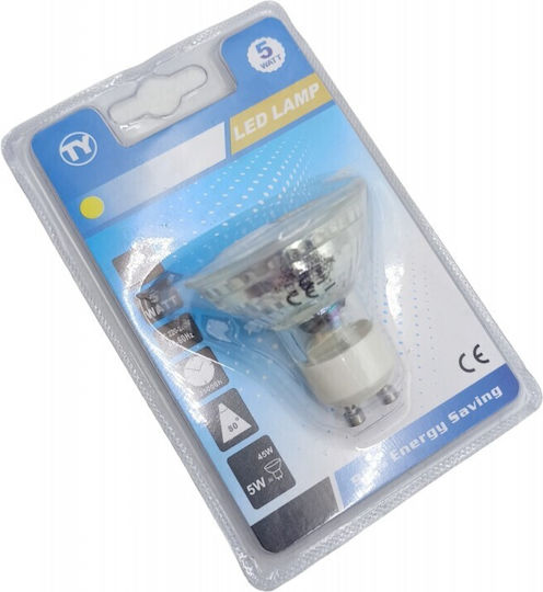 LED крушка 5W за фасунга GU10 Топло бяло 450лм