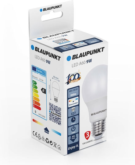 Blaupunkt LED Bulb 8.5W 108mm for E27 Socket and A60 Shape Natural White