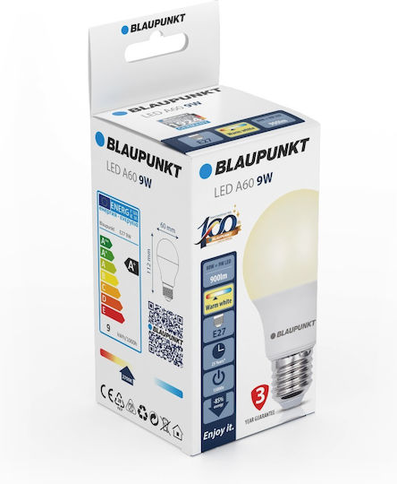 Blaupunkt LED Bulb 8.5W 108mm for E27 Socket and A60 Shape Warm White
