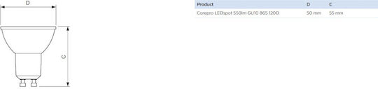 Philips CorePro LED-Lampe 5W für Fassung GU10 Kühles Weiß 550lm