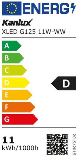 Kanlux LED-Lampe 11W für Fassung E27 und Form G125 Warmes Weiß 1520lm