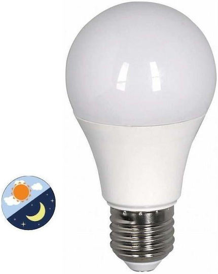 Aca Λάμπα LED 9W 112mm για Ντουί E27 και Σχήμα A60 Ψυχρό Λευκό 970lm με Φωτοκύτταρο