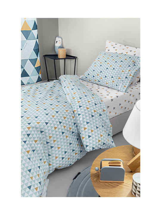 Guy Laroche Σετ Σεντόνια Μονά Βαμβακερά Two 2 Twenty Aqua 165x250cm 3τμχ
