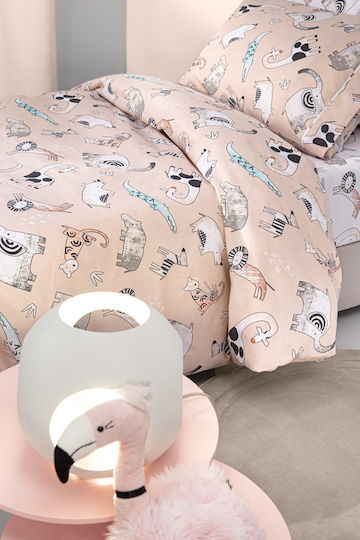 Guy Laroche Seturi de cearșafuri Single Bumbac Zootopia Cameo 165x250cm 3buc