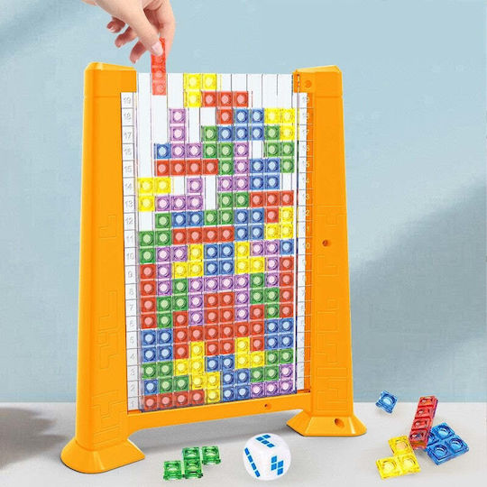 Puzzle Tetris Tangram Flippy Joc de Inteligență 70 Piese Multicolore 3D Montessori Interactiv Plastic Include Zaruri Sac de Depozitare pentru Piese Vârstă 6+ Cadru 23 X 19.8 X 5 Cm