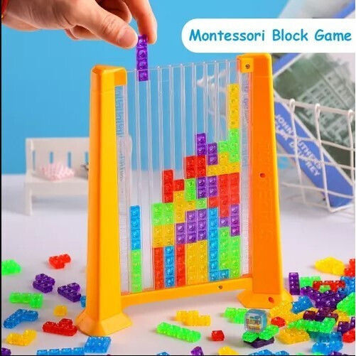 Puzzle Tetris Tangram Flippy Joc de Inteligență 70 Piese Multicolore 3D Montessori Interactiv Plastic Include Zaruri Sac de Depozitare pentru Piese Vârstă 6+ Cadru 23 X 19.8 X 5 Cm