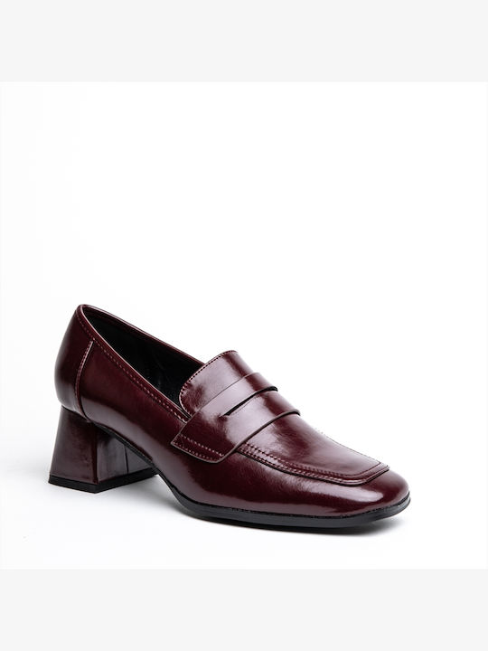 Miss Belgini Patent Leather Burgundy Medium Heels