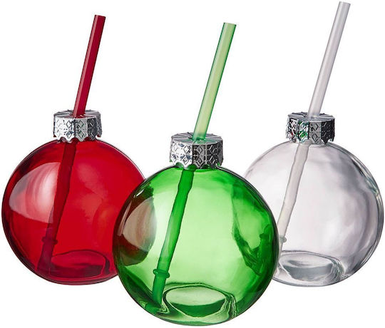 Butlers Ποτήρι Γυάλινο Κόκκινο με Καλαμάκι 400ml