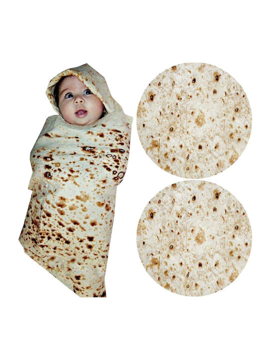 Flannel Blanket Flippy Hat Set Envelope Shape Newborns Polyester Material 85 Cm Cream