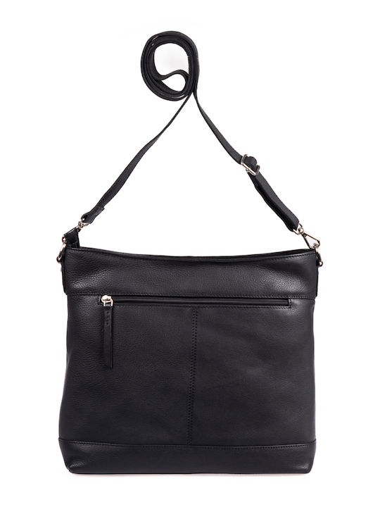 Leder Damentasche Schultertasche Schwarz