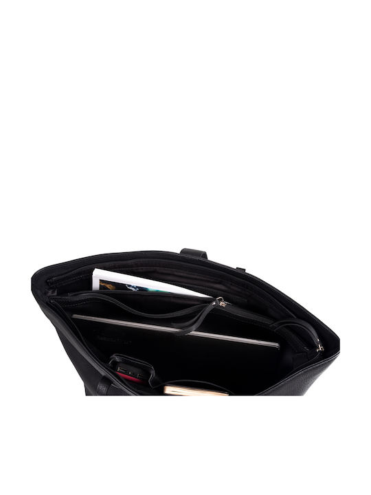 Leder Damentasche Schultertasche Schwarz