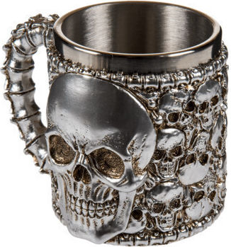Out Blue Silver Plated Mug Goblet Skull Set 2pcs Out Blue Silver Plated Mug Goblet Skull Set 2pcs