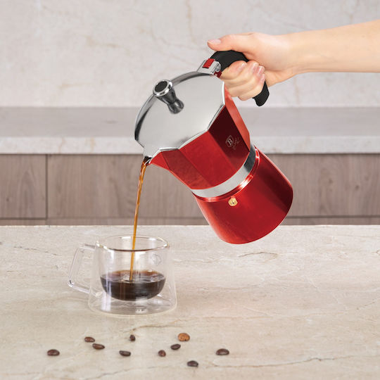 Burgundy Metallic Line Coffee Maker 9 Cups Berlinger Haus Bh 8583 450 Ml Red