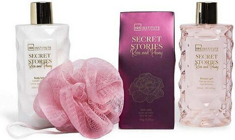 IDC Institute Secret Stories Rose & Peony Skin Care Set for Body Cleaning 4pcs