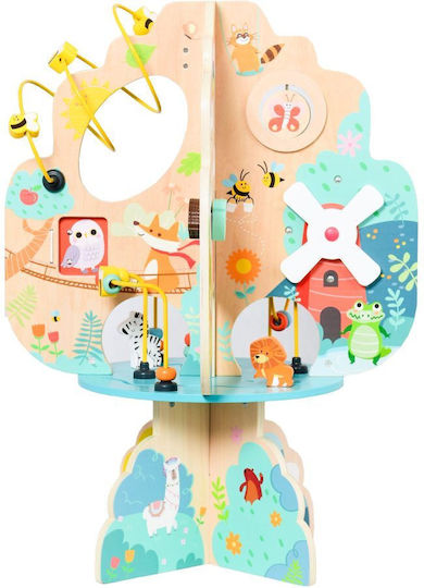Moni Baby Aktivitätsspielzeug Activity Tree aus Holz für 24+ Monate