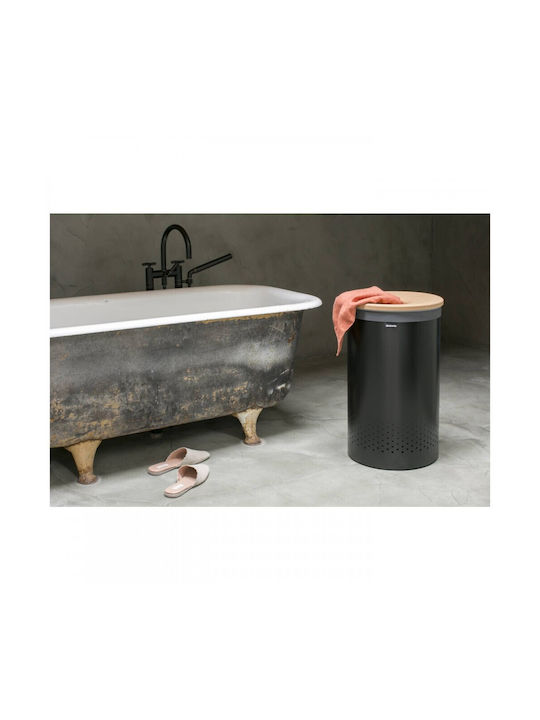 Brabantia Cork Καλάθι Απλύτων Μεταλλικό 60lt Μαύρο