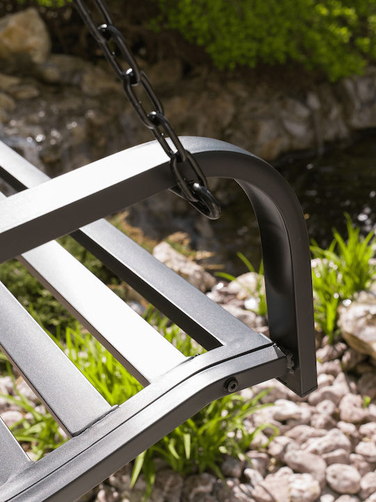 Leagăn suspendat cu pernă 2 sloturi Metal Gri Rezistență până la 170kg L127xL56xH52cm