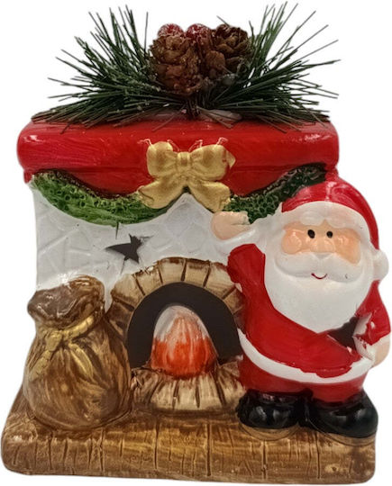 Weihnachtliche dekorative Keramik-Weihnachtsmann-Kaminleuchte 12x10x6cm 2 Designs