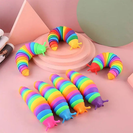 Sensorisches Stressspielzeug Flippy Fidget Toys Regenbogenraupe 18,6 cm Leuchtfunktion +3 Jahre Mehrfarbig