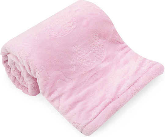 Mother's Choice Decke Wickeltücher für Kinderzimmer Vlies Weiß White And Pink 76x91cm