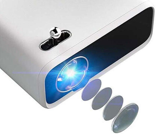 Wanbo Mini Pro Portable Mini Projector DLP (DMD) HD LED Lamp with Wi-Fi and Built-in Speakers White