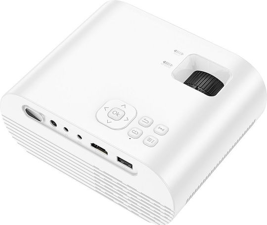Hoco DT1 Proiector LCD HD LED cu Wi-Fi Alb