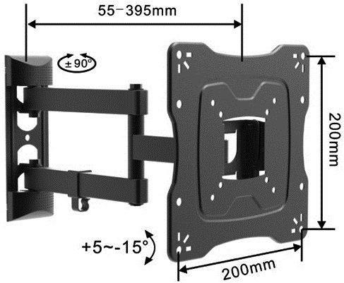 KAL Electronics KAL-TVY-1110 Βάση Τηλεόρασης Τοίχου με Βραχίονα