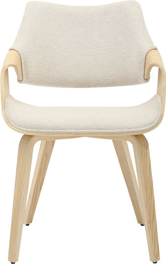 Netto Dining Room Fabric Armchair Beige 55x56x83cm