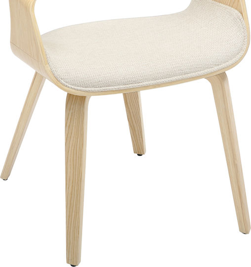 Netto Dining Room Fabric Armchair Beige 55x56x83cm