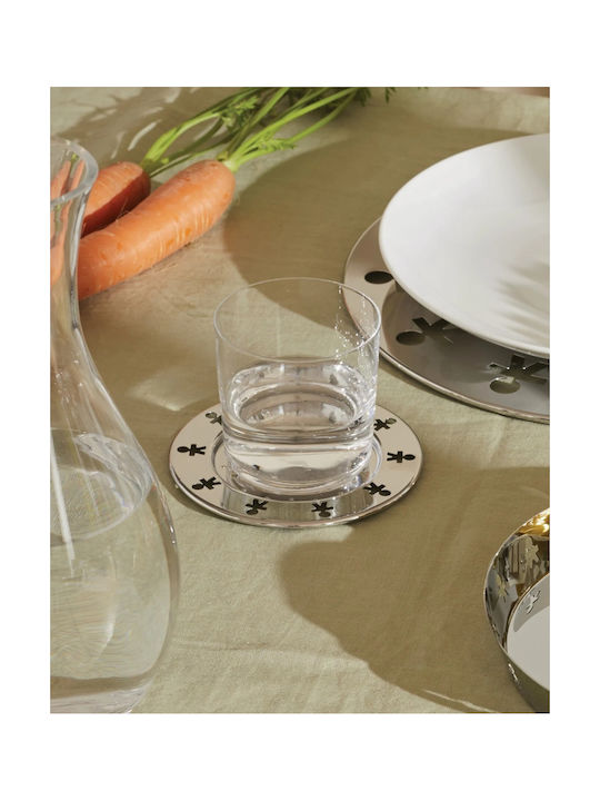 Alessi Rotund Suporturi pentru pahare Lemn Gri 13cm 4buc