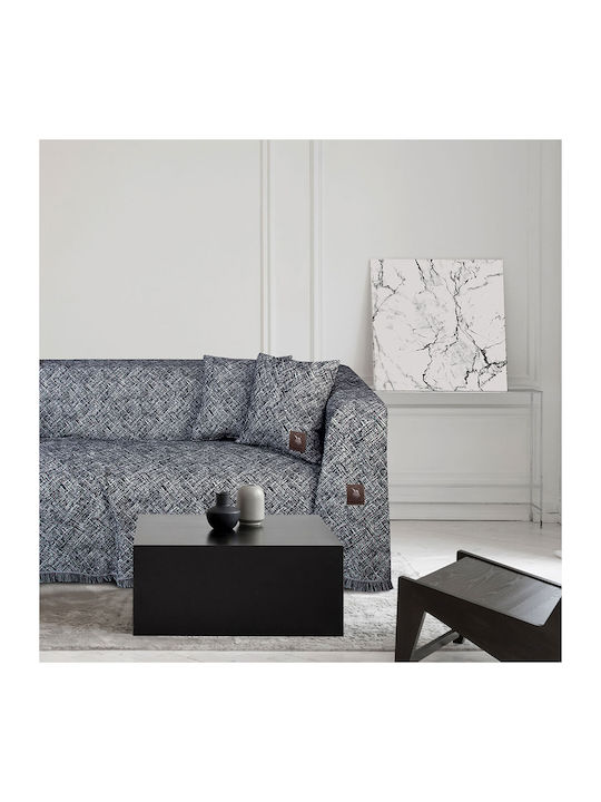 Greenwich Polo Club Three-Seater Sofa Throw 2780 180x300cm Ecru / Black