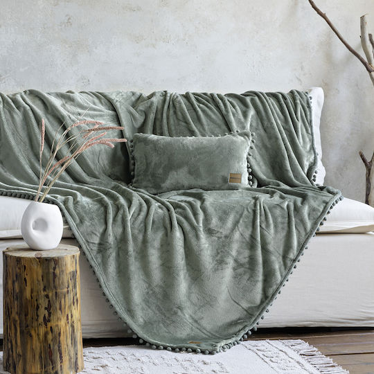 Nima Macia Armchair Throw Jacquard 130x180cm Sage Green 32383