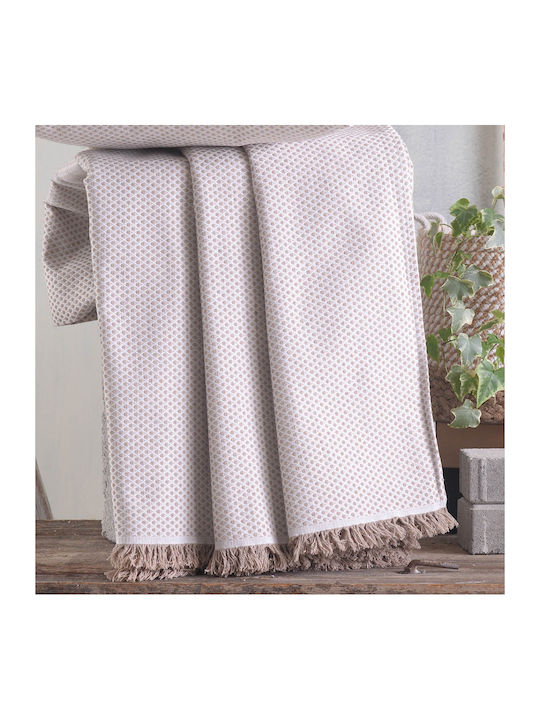 Rythmos Matis Four-Seater Sofa Throw Jacquard 180x330cm 2 Sides Beige