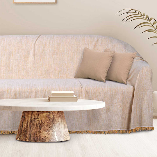 Das Home 0258 Покривка Триместен Диван 180x300см Бежова