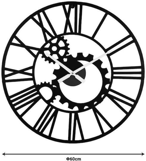Inart Grana Wall Clock Metallic Black 60x3cm Inart Grana Wall Clock Metallic Black 60x3cm